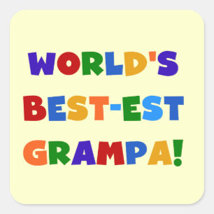 Heldere kleuren 's werelds beste Grampa Gifts Vierkante Sticker