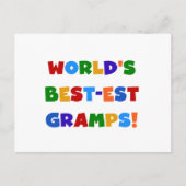 Heldere kleuren 's Werelds beste Gramps Gifts Briefkaart (Voorkant)