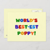 Heldere kleuren 's werelds beste papaver-cadeautje briefkaart (Voorkant / Achterkant)