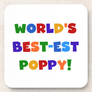 Heldere kleuren 's werelds beste Poppy Gifts Onderzetter