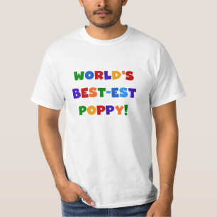 Heldere kleuren 's werelds beste Poppy Gifts T-shirt