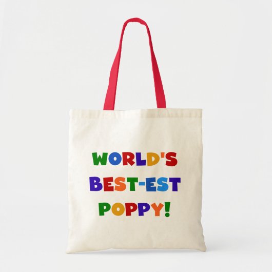 Heldere kleuren 's werelds beste Poppy Gifts Tote Bag (Voorkant)