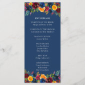 Heldere kleuren Waterverf Navy Blue Bloemen bruilo Programma (Achterkant)