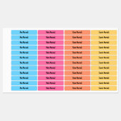 Heldere kleurgecodeerde Kinder waterdichte naamlab Labels (Vel)