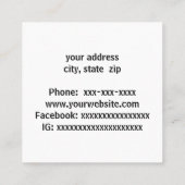 Heldere kleurpotloden vierkante visitekaartje (Achterkant)