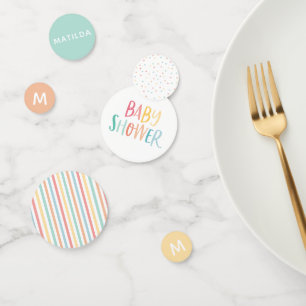Heldere kleurrijke baby showers decor confetti