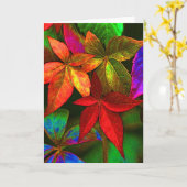 Heldere kleurrijke bladeren kaart (Gele Bloem)