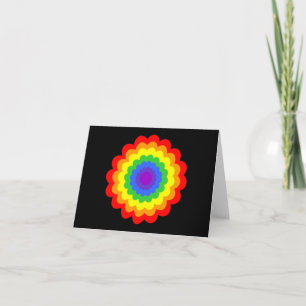 Heldere kleurrijke bloem in regenboogkleuren. kaart