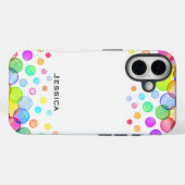Heldere kleurrijke bubbels gepersonaliseerd wit Case-Mate iPhone case (Achterkant (horizontaal))