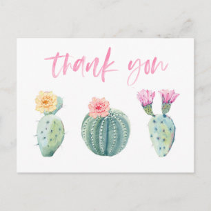 Heldere kleurrijke cactussen dank u opmerking vrie briefkaart