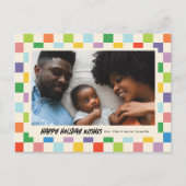 Heldere kleurrijke Checkerboard Holiday Briefkaart (Voorkant)