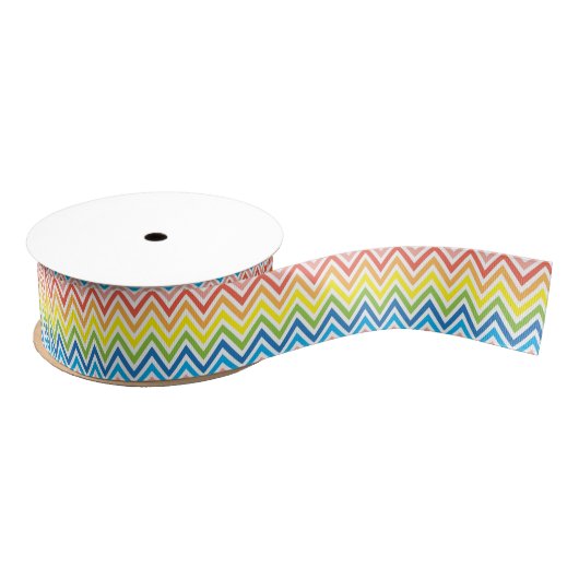 Heldere kleurrijke Chevron Grosgrain Lint (Spoel)