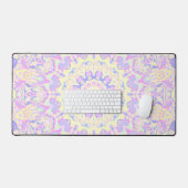 Heldere kleurrijke eigenzinnige Boho Hippie Pastel Bureaumat (Keyboard & Muis)