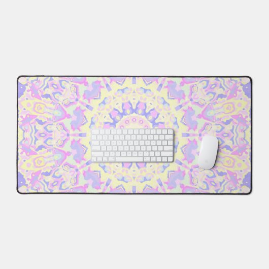 Heldere kleurrijke eigenzinnige Boho Hippie Pastel Bureaumat (Keyboard & Muis)