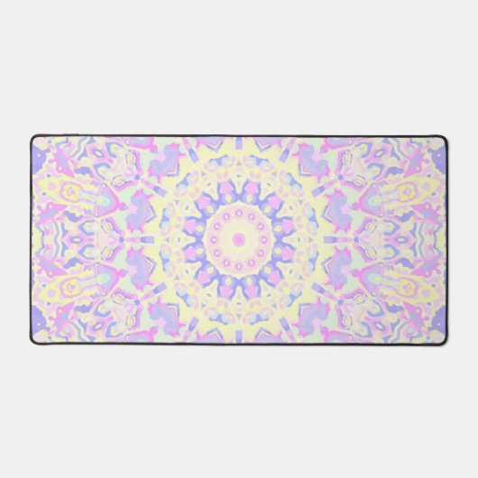Heldere kleurrijke eigenzinnige Boho Hippie Pastel Bureaumat (Voorkant)