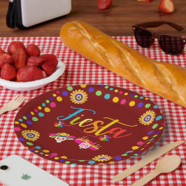 Heldere kleurrijke Fiesta Fun Papieren Bordje