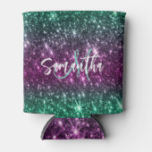 Heldere kleurrijke glitter blikjeskoeler (Voorkant)