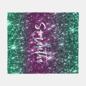 Heldere kleurrijke glitter fleece deken (Voorkant (Horizontaal))