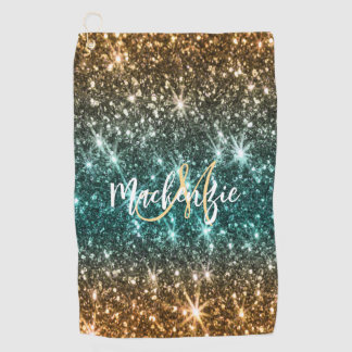 Heldere kleurrijke glitter golfhanddoek