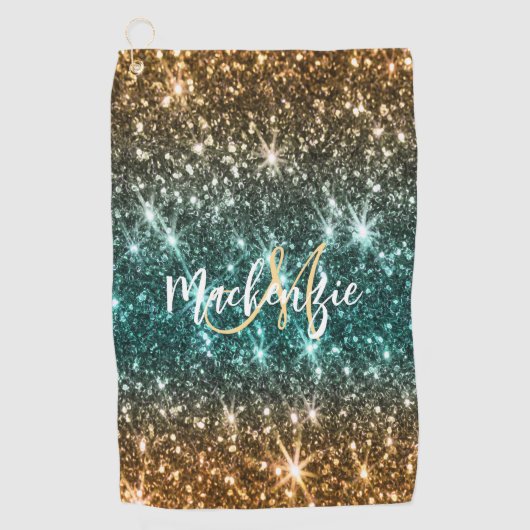 Heldere kleurrijke glitter golfhanddoek (Voorkant)