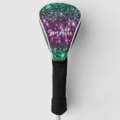 Heldere kleurrijke glitter golfheadcover (Voorkant)
