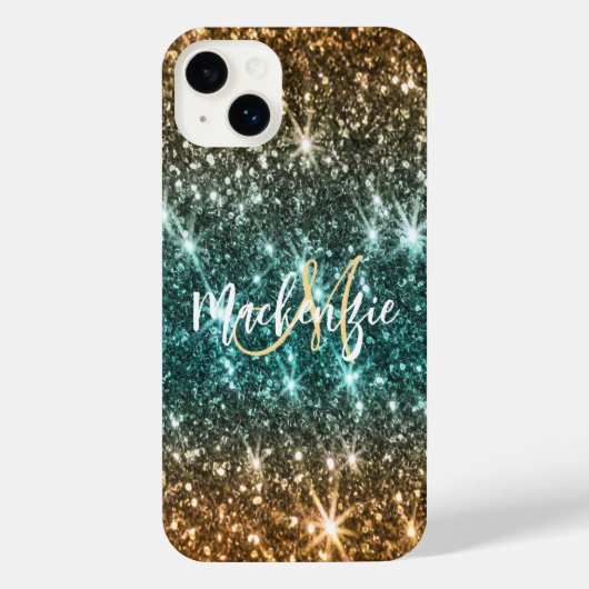 Heldere kleurrijke glitter iPhone hoesje (Achterkant)