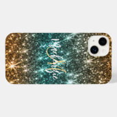 Heldere kleurrijke glitter iPhone hoesje (Achterkant horizontaal)