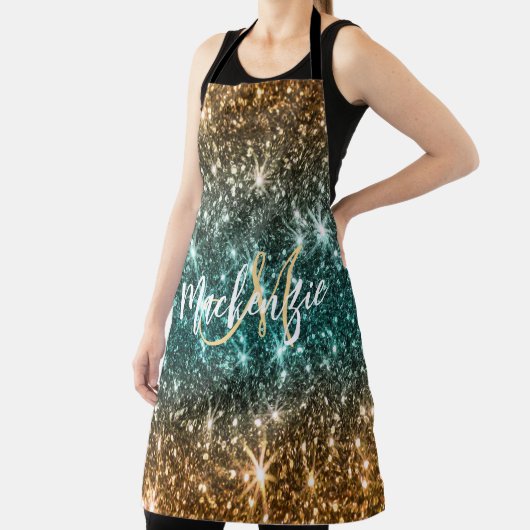 Heldere kleurrijke glitter schort (Insitu)