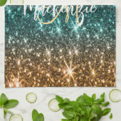 Heldere kleurrijke glitter theedoek (Gevouwen)