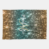 Heldere kleurrijke glitter theedoek (Horizontaal)