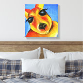 Heldere kleurrijke Kangoeroe dier gezicht kunst Canvas Afdruk (Insitu (Slaapkamer))