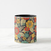 Heldere, kleurrijke moderne Floral Mok (Midden)