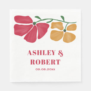 Heldere & kleurrijke Nouveau Floral bruiloft recep Servet