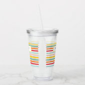 heldere kleurrijke regenboogstrips leuke school acryl drinkbeker (Links)