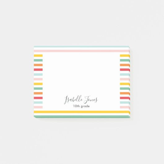 heldere kleurrijke regenboogstrips leuke school post-it® notes (Voorkant)