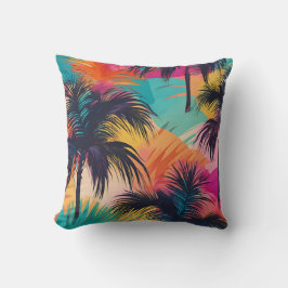 Heldere kleurrijke tropische palmbomen kussen