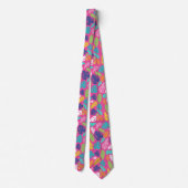 Heldere kleurrijke tropische zomerbladeren patroon stropdas (Achterkant)