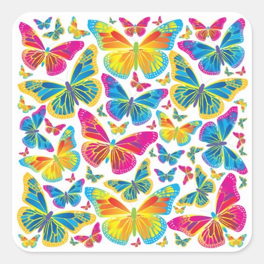 Heldere kleurrijke vlinders decoratieve stickers (Voorkant)