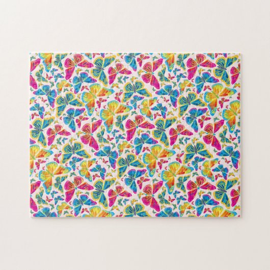 Heldere kleurrijke vlinders uitdaging puzzel legpuzzel (Horizontaal)