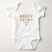 Heldere & kleurrijke vrolijke kerst matching famil romper (Voorkant)