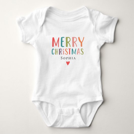 Heldere & kleurrijke vrolijke kerst matching famil romper (Voorkant)