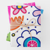 Heldere leuke kinderen inpakpapier vel (In situ)