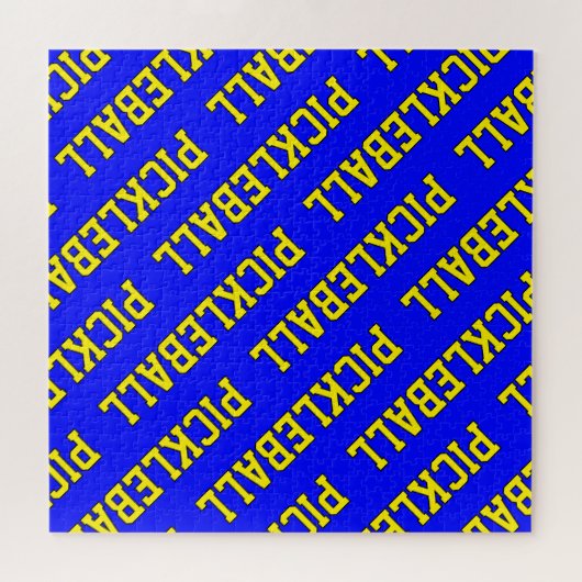 Heldere Leuke Levendige Geel Blauw Tegelende PICKL Legpuzzel (Horizontaal)