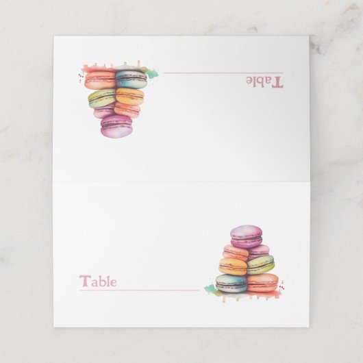 Heldere leuke waterkleurige macarons naam plaats k (Buitenkant ongevouwen)