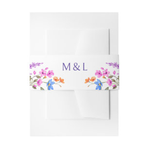 Heldere levendige kleuren Wildflower Wedding Uitnodigingen Wikkel