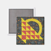Heldere mand Quilt blok magneet (Voorkant / Achterkant)