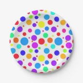 Heldere, meerkleurige spots papieren bordje (Voorkant)