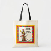 Heldere Merry Rendier Kerstcadeau Tas (Voorkant)