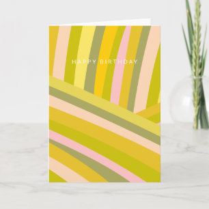 Heldere moderne Citrus Stripes Green Pink Birthday Kaart