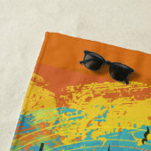 Heldere Muzieknoten op de explosie van kleur Strandlaken (In situ)